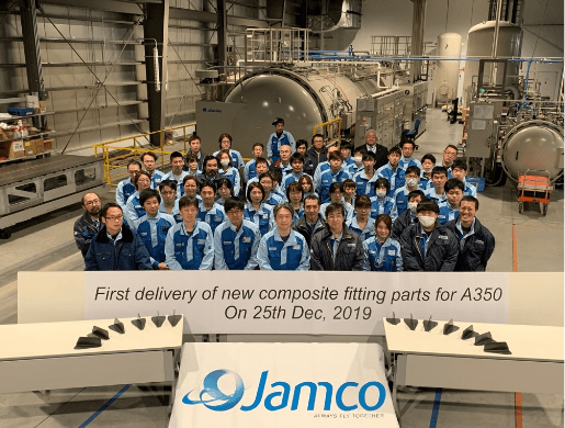2019年 エアバスA350型機向け後部圧力隔壁取り付け用一次構造部材を初出荷